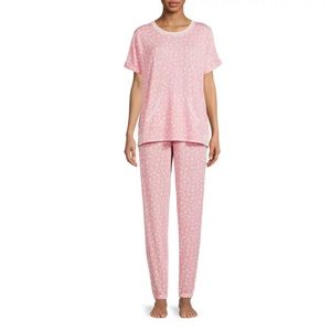 Secret Treasures Women’s Short Sleeve Top and Joggers 2-piece Knit PJ Set